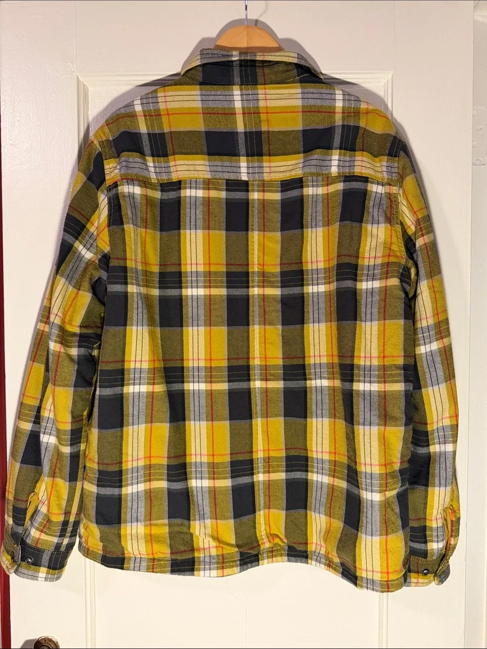 NWOT The North Face Yellow and Black Plaid Sherpa-Lined Shirt Jacket